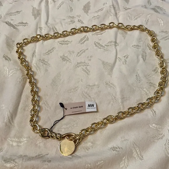 NWT - Elegant 40 inch Gold Chain Belt 40-inches-fancy-gold-metal-  main image 2